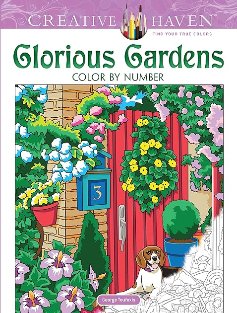Creative Haven Glorious Gardens Color by Number Coloring Book (Adult Coloring Books: Flowers & Plants)