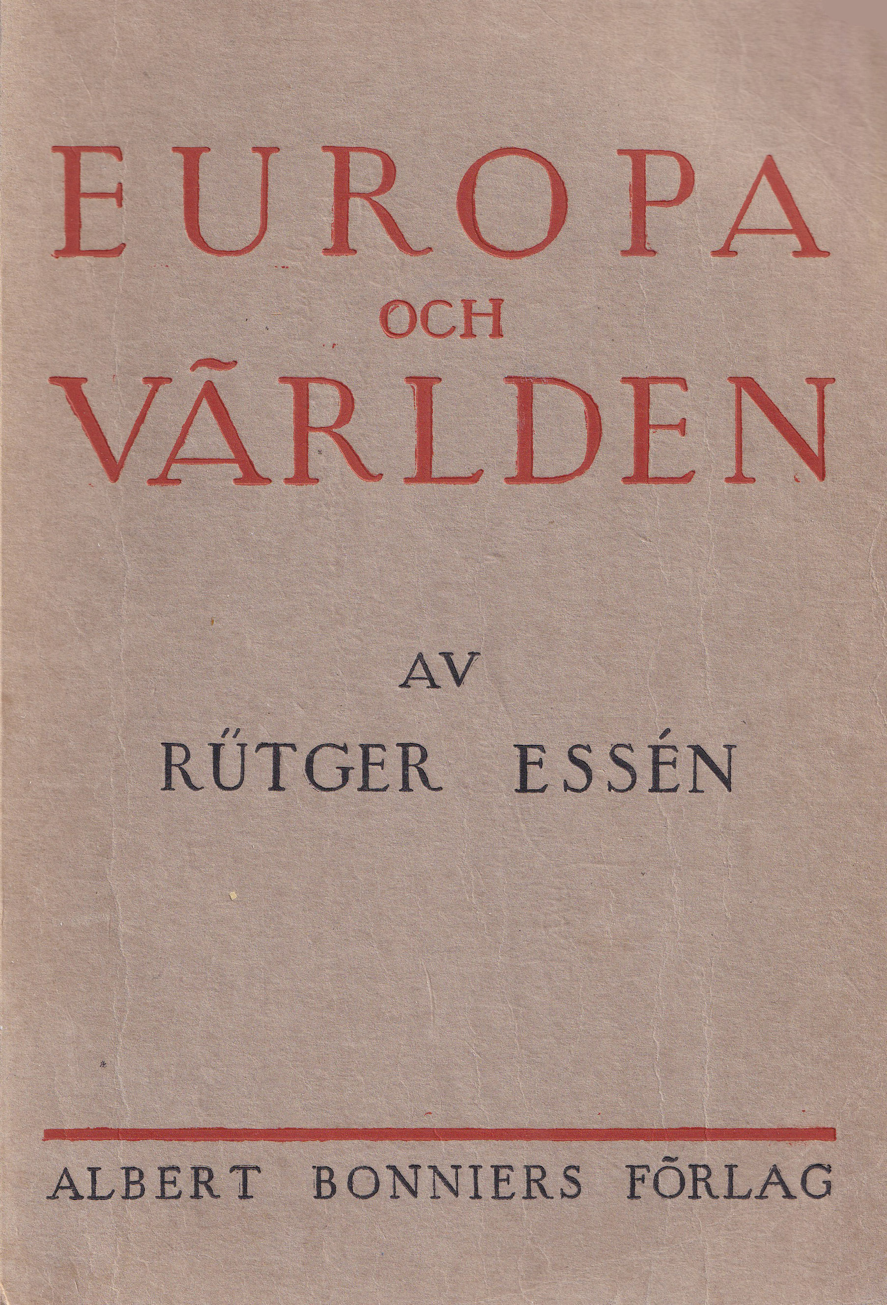 Europa och världen (Unknown Binding)