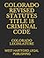 COLORADO REVISED STATUTES T...