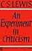 An Experiment in Criticism