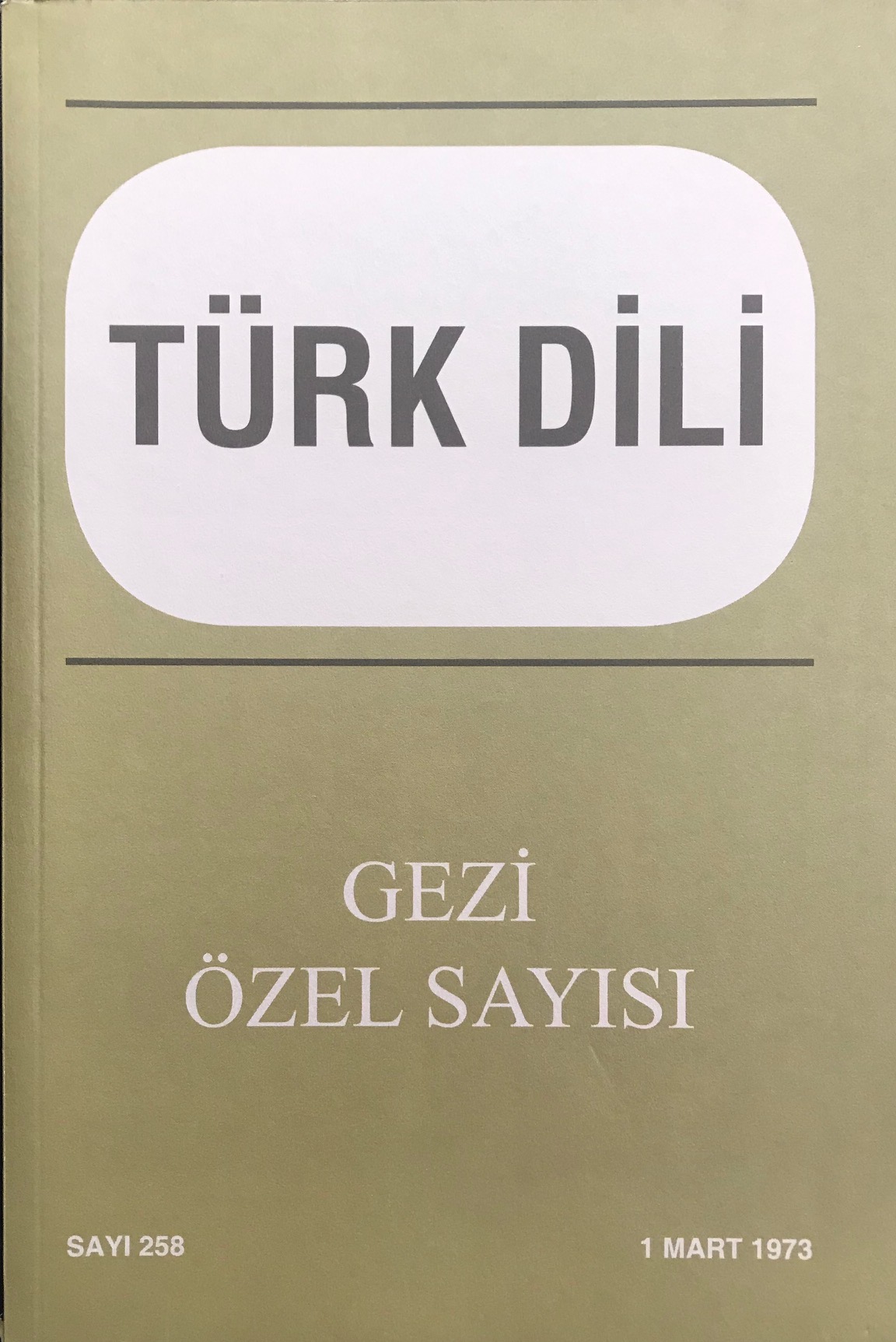 Türk Dili Gezi Özel Sayısı (Paperback)