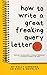 How To Write A Great Freaki...