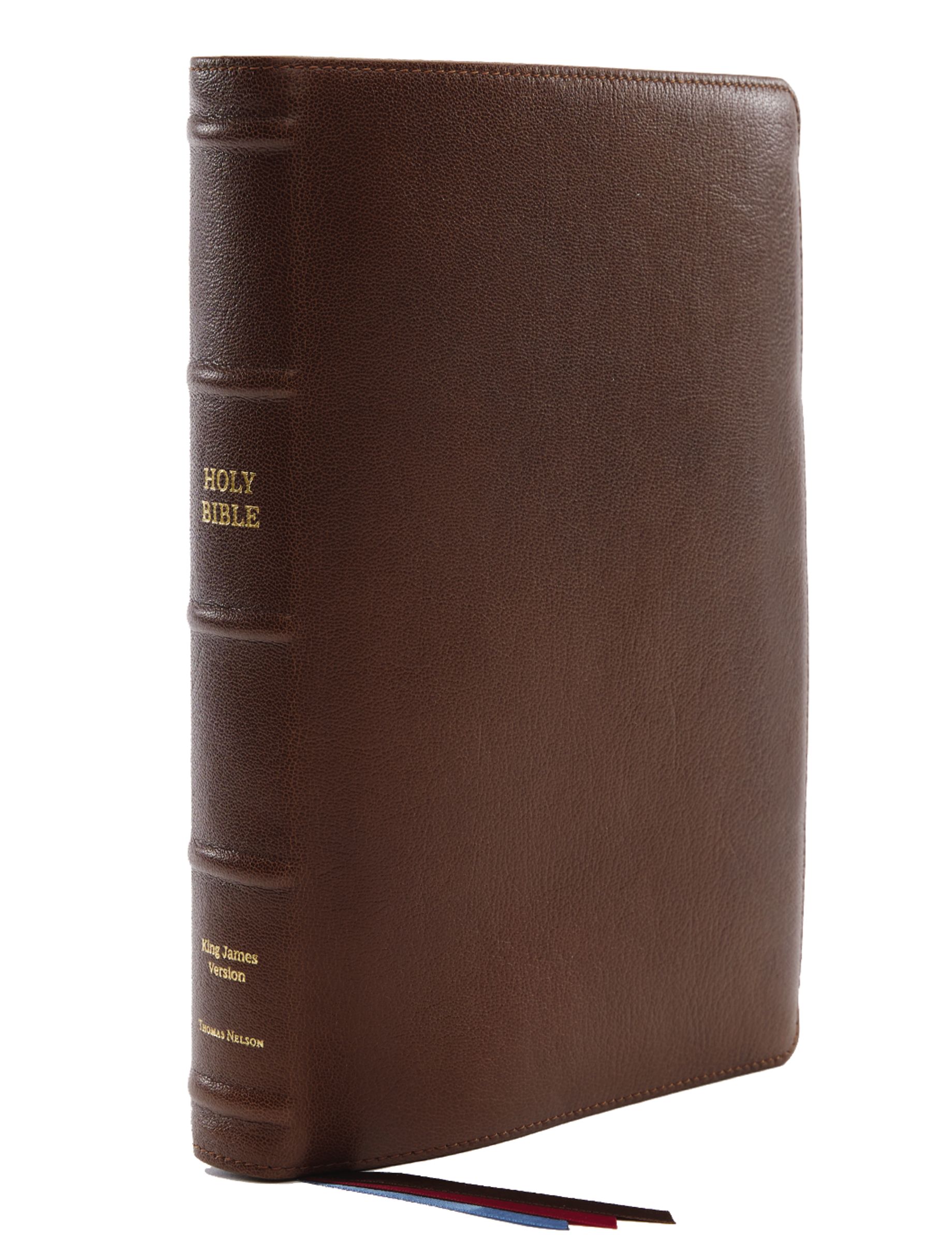 KJV Holy Bible: Giant Print with 53,000 Cross References, Brown Premium Goatskin Leather, Premier Collection, Comfort Print: King James Version (Leather Bound)