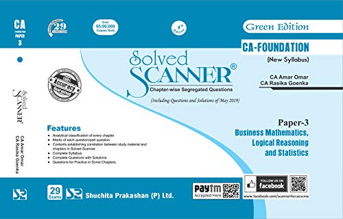 Solved Scanner CA Foundation (New Syllabus) Paper - 3 Business Mathematics, Logica Reasoning and Statistics