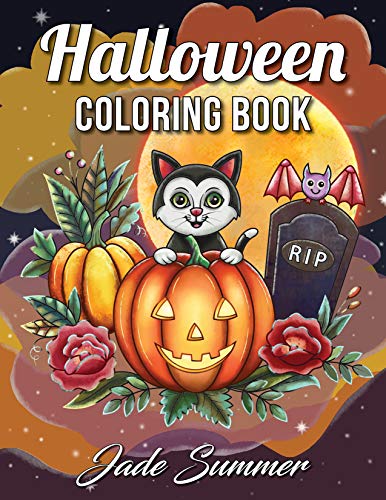 Halloween Coloring Book: An Adult Coloring Book with Beautiful Flowers, Adorable Animals, Spooky Characters, and Relaxing Fall Designs (paperback)