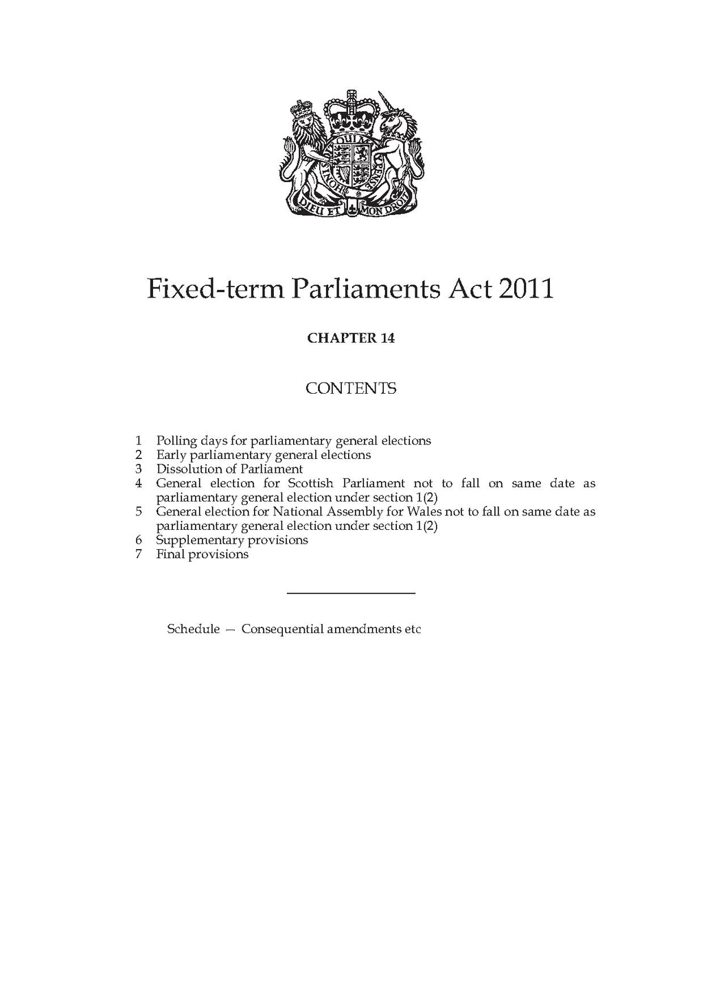 The Fixed-term Parliaments Act 2011 (ebook)
