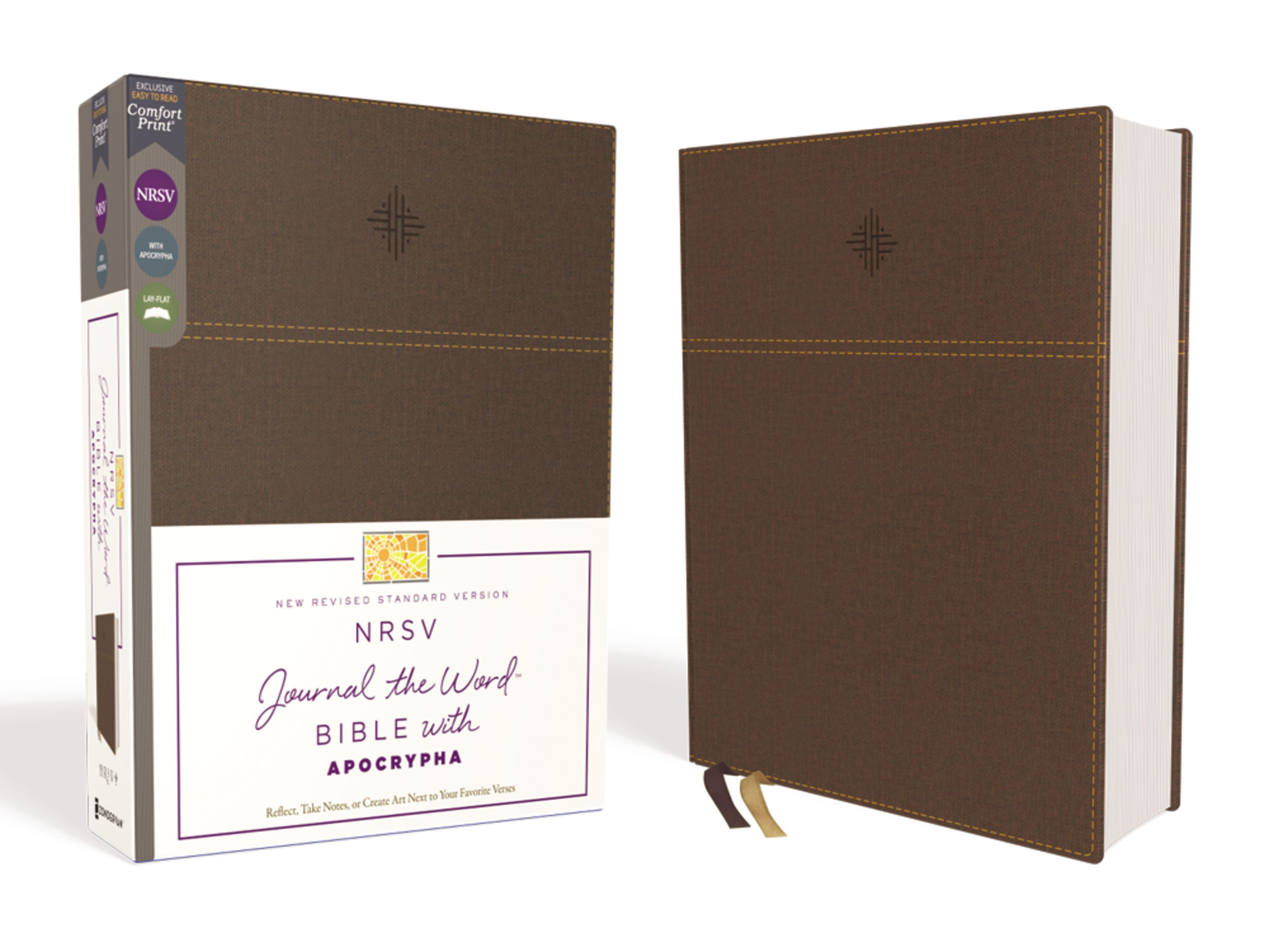 NRSV, Journal the Word Bible with Apocrypha, Leathersoft, Brown, Comfort Print: Reflect, Journal, or Create Art Next to Your Favorite Verses (Leather Bound)