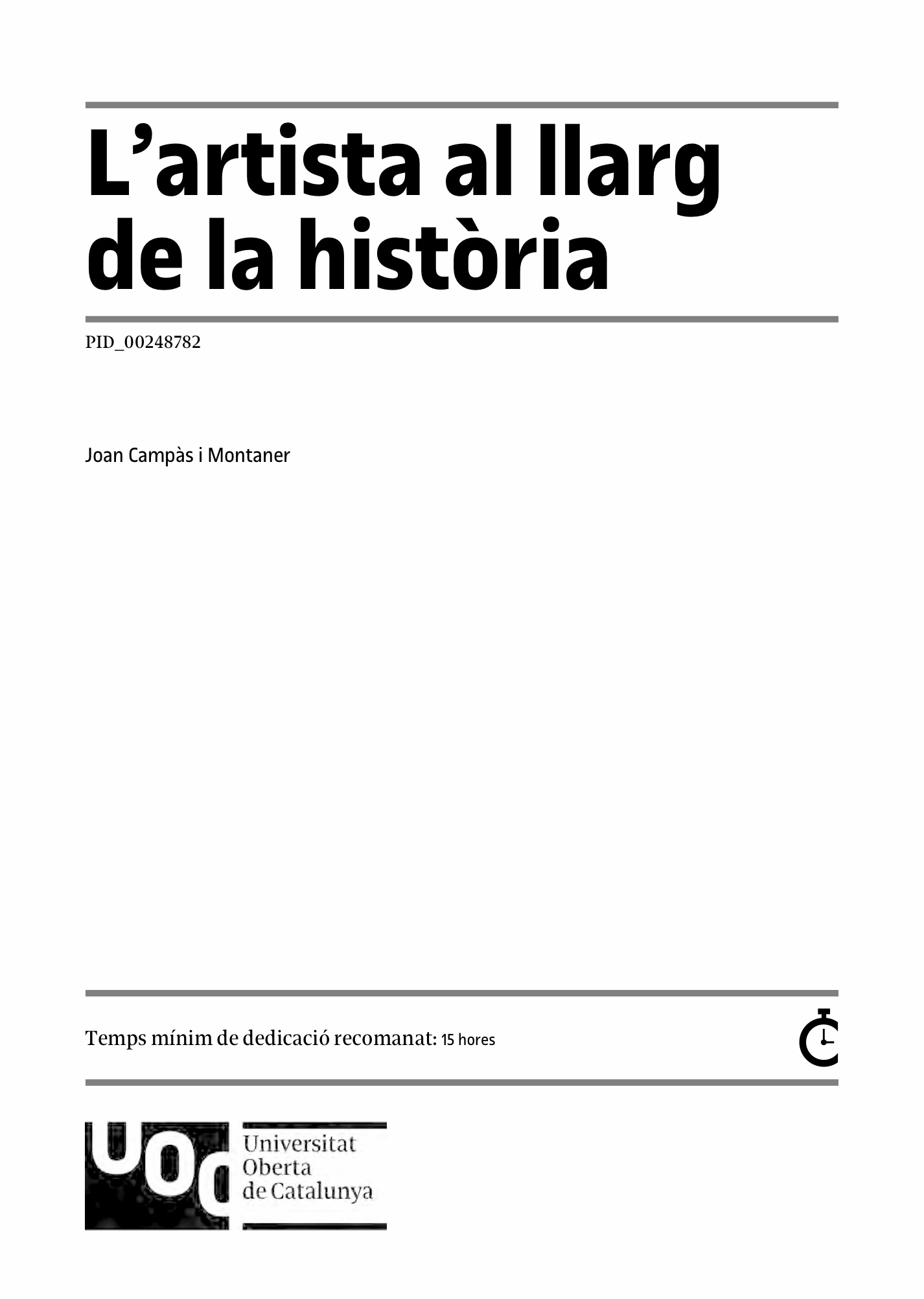 L’artista al llarg de la història (ebook)