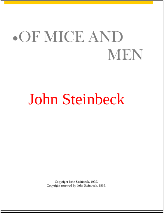 Of Mice and Men