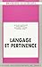 Langage et pertinence : réf...