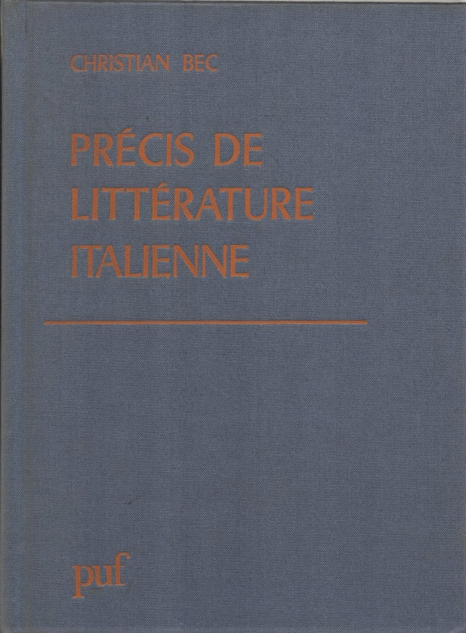Précis de littérature italienne (Hardcover)