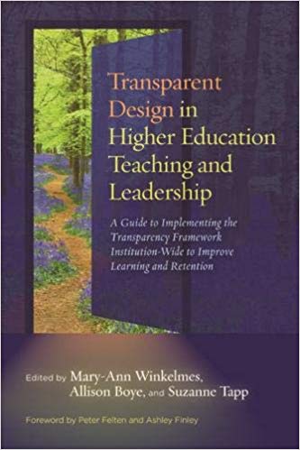 Transparent Design in Higher Education Teaching and Leadership: A Guide to Implementing the Transparency Framework Institution-Wide to Improve Learning and Retention