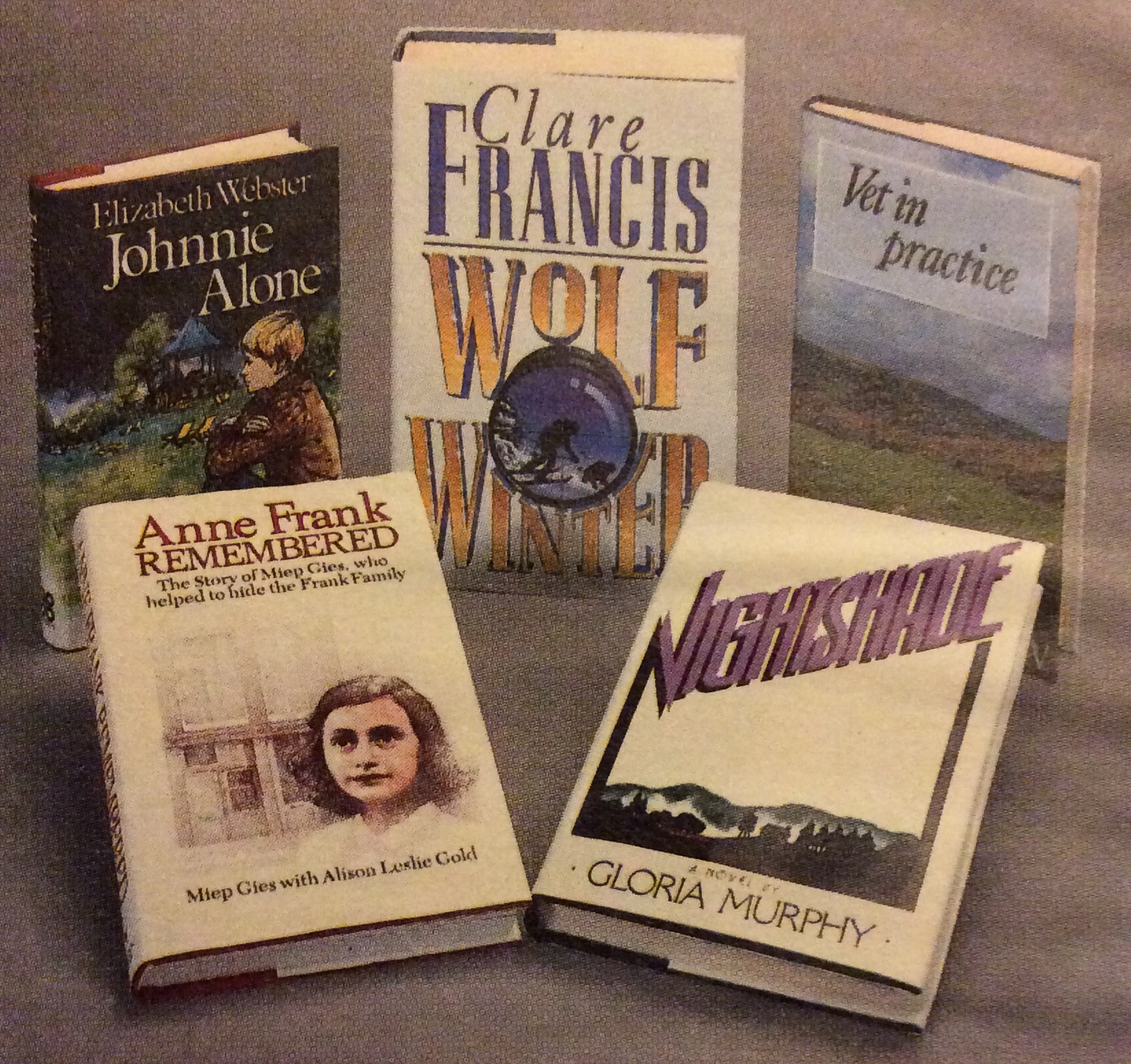 Reader’s Digest Condensed Books 1988: Vet In Practice / Johnnie Alone / Wolf Winter / Nightshade / Anne Frank Remembered
