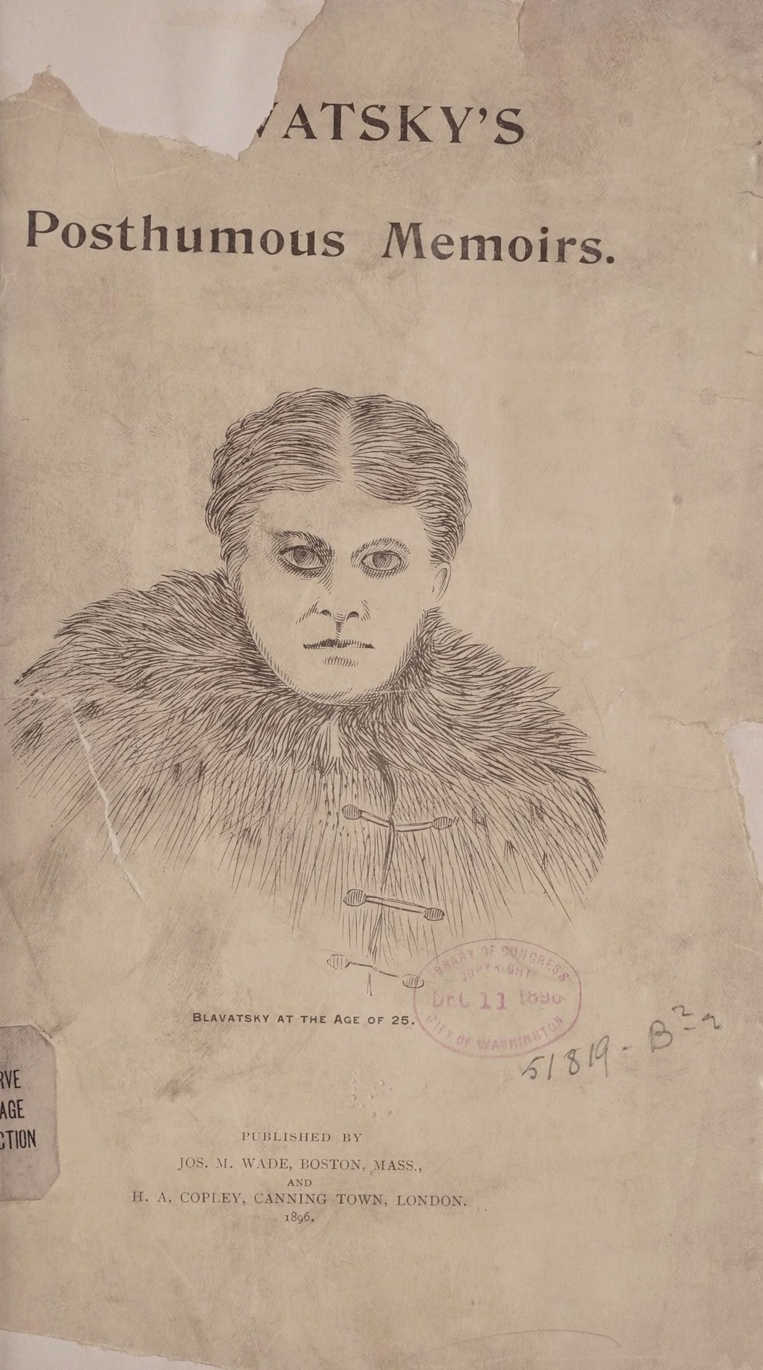 Posthumous Memoirs of Helena Petrovna Blavatsky (Unknown Binding)