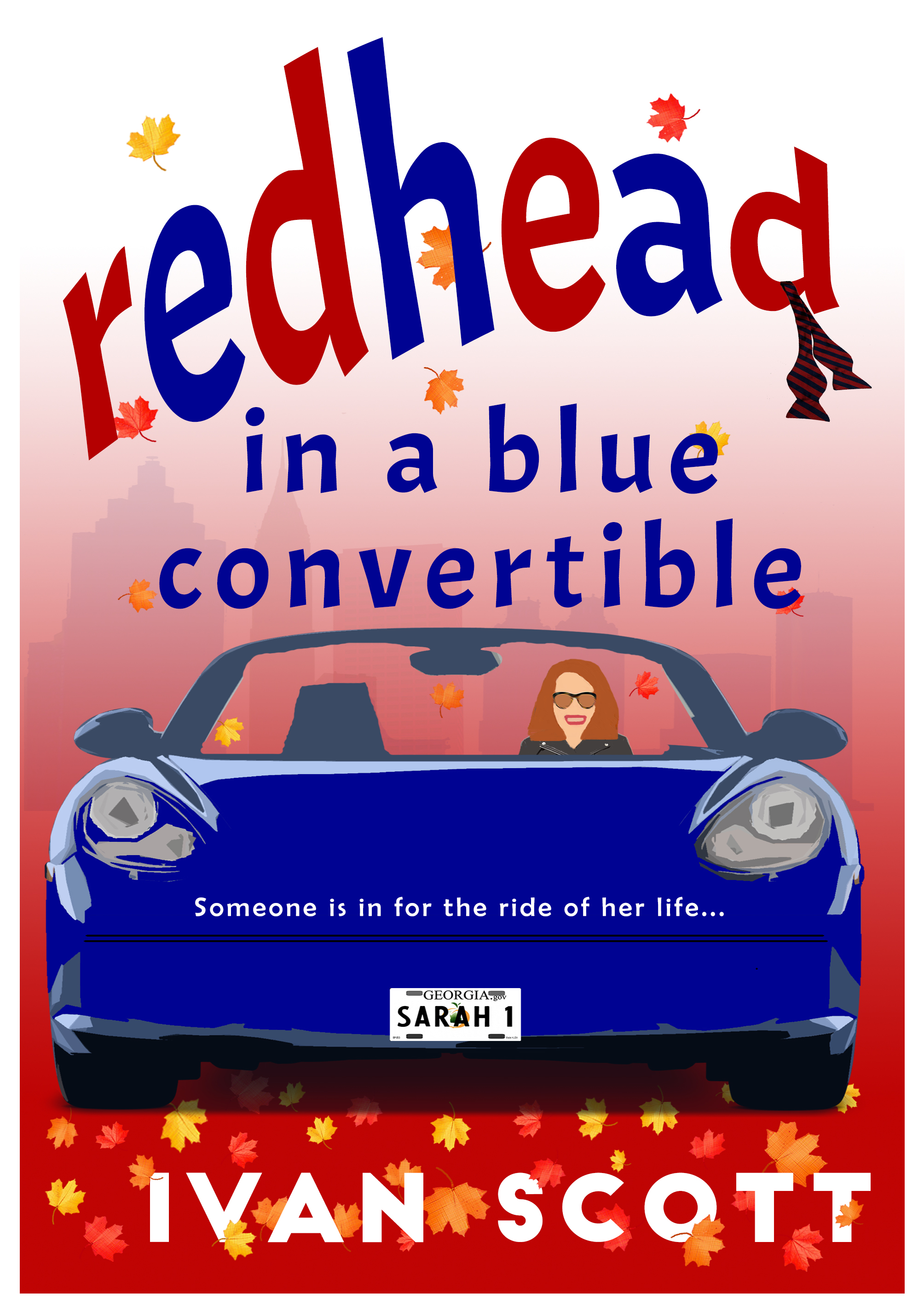 Redhead in a Blue Convertible
