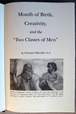 Month of birth, creativity, and the "two classes of men": A prenatal influence of the sun's radiation on the left-right "configuration" of the brain (Hardcover)
