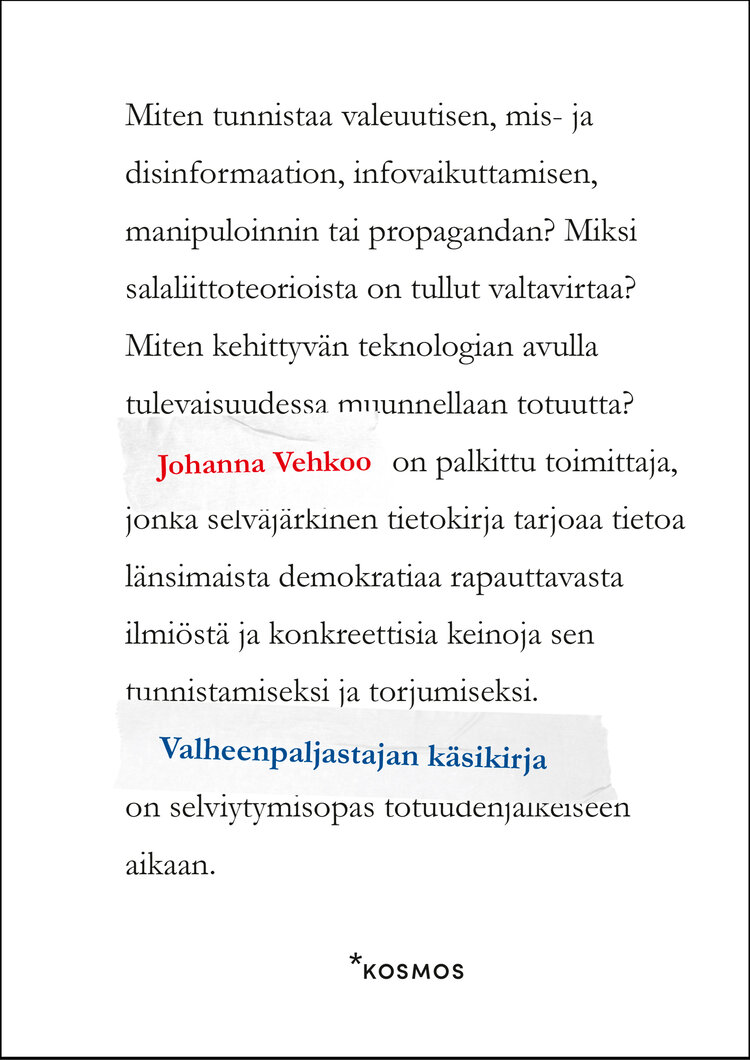 Valheenpaljastajan käsikirja (Hardcover)