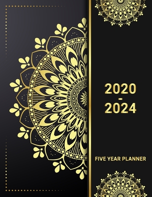 5 Year Planner 2020 - 2024: Golden Flower 5 Year Planner Calendar Book 2020-2024 Size 8.5 x 11 Inch, 60 Months Calendar, 5 Year Appointment Calendar, Business Planners, Agenda Schedule Organizer Logbook