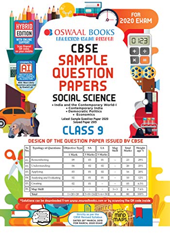 Oswaal CBSE Sample Question Paper Class 9 Social Science (For March 2020 Exam)