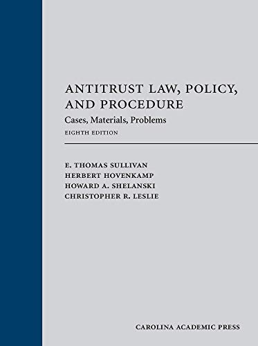 Antitrust Law, Policy, and Procedure: Cases, Materials, Problems (Hardcover)