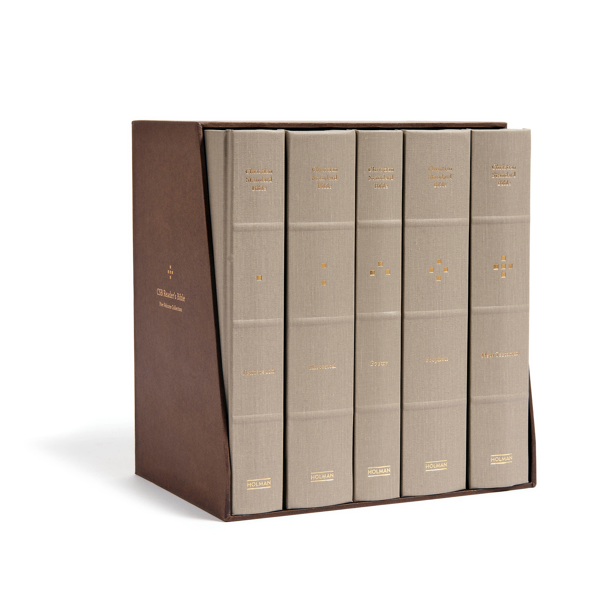 CSB Reader's Bible, Cloth Over Board, Five-Volume Collection, Black Letter, Single-Column, Reader's Format, Slip Case, Easy-to-Read Bible Serif Type