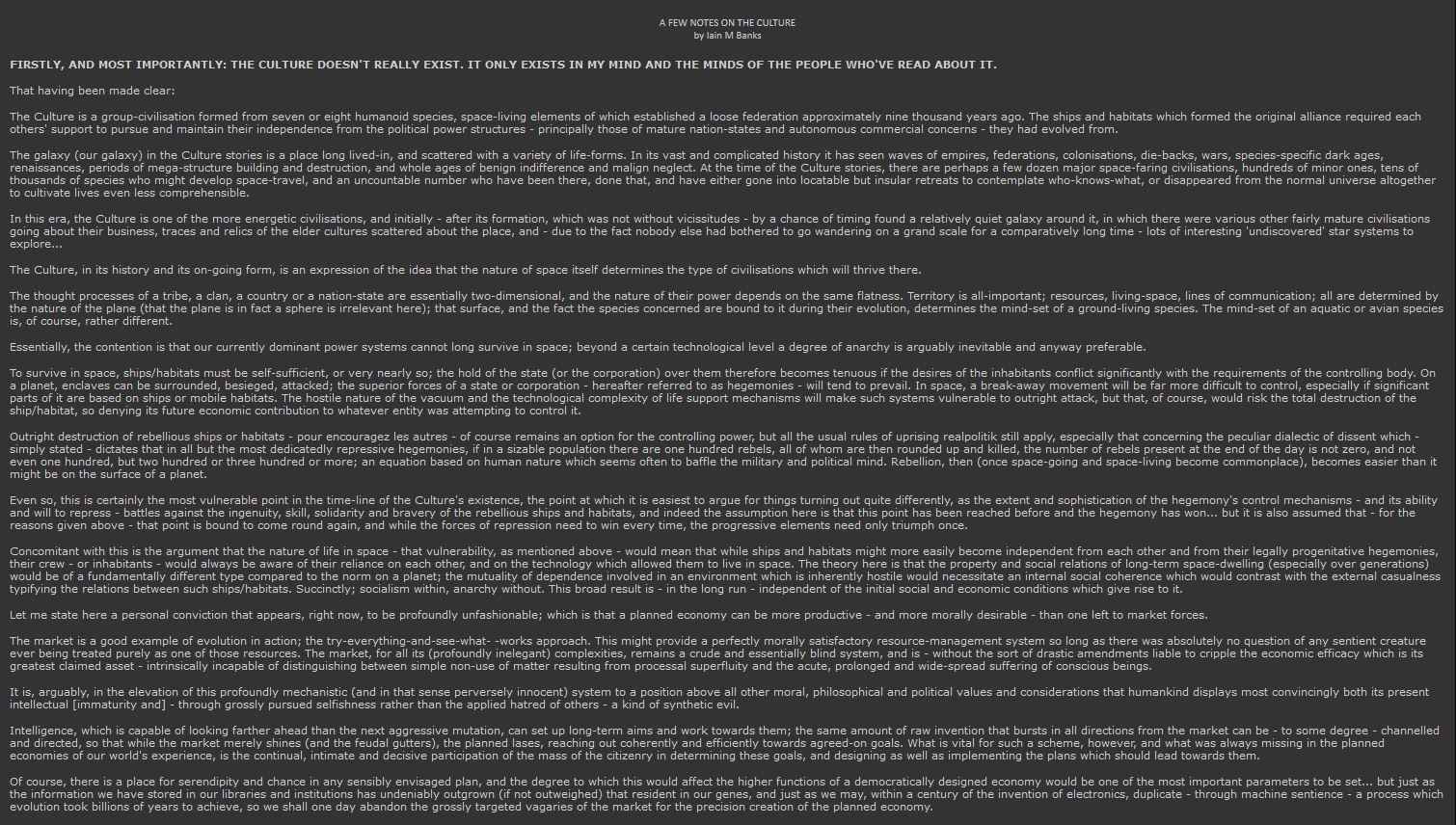 A Few Notes on the Culture (ebook)