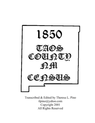 1850 Taos County, NM Census with Index