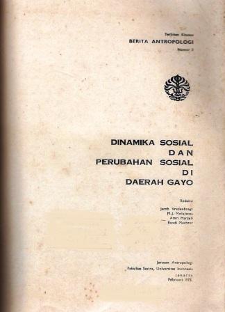 Dinamika Sosial dan Perubahan Sosial di Daerah Gayo