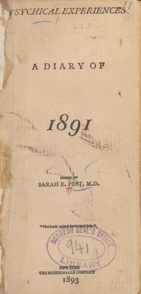 Psychical Experiences: A Diary of 1891 (Unknown Binding)