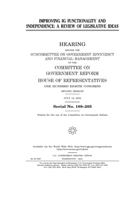 Improving IG functionality and independence: a review of legislative ideas