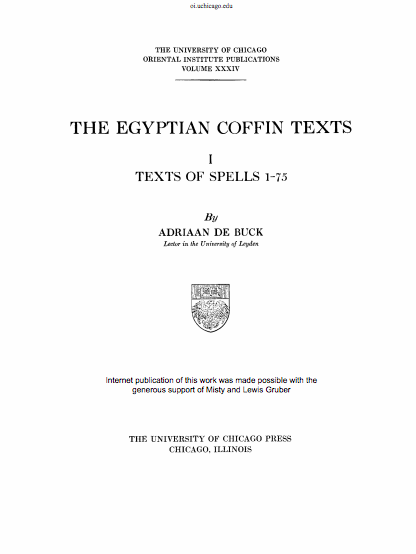 The Egyptian Coffin Texts (ebook)