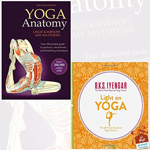 Yoga Anatomy and Light on Yoga 2 Books Bundle Collection With Gift Journal - 2nd Edition, The Definitive Guide to Yoga Practice (Paperback)