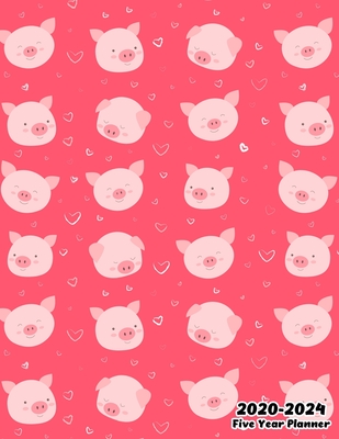 2020-2024 Five Year Planner: Cute Pig, 60 Months Calendar, 5 Year Monthly Appointment Notebook, Agenda Schedule Organizer Logbook With Holidays and Inspirational Quotes