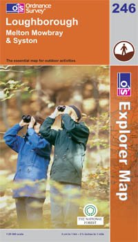 Loughborough, Melton Mowbray & Syston ~ Explorer 246 (The Outstanding All Weather Map)