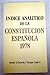 Índice analítico de la Constitución española 1978