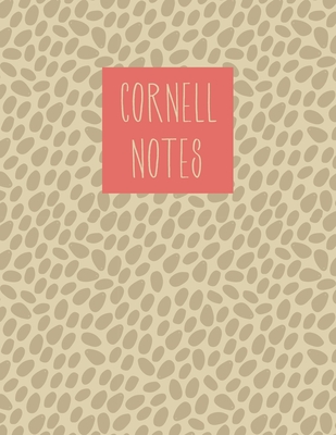 Cornell Method Notebook: Perfect for studying, notetaking, college work: Coral and cream pattern cover