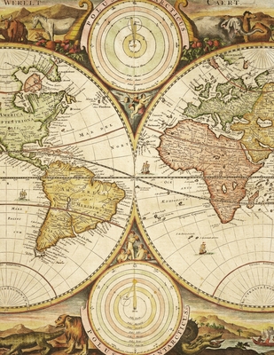 Cornell Method Notebook: Perfect for studying, notetaking, college work: Vintage map cover