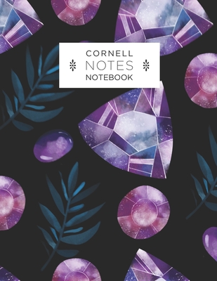 Cornell Method Notebook: Perfect for studying, notetaking, college work: Black and pink crystal pattern cover