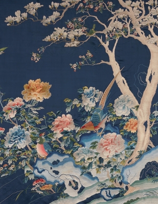 Cornell Method Notebook: Perfect for studying, notetaking, college work: Vintage Chinese artwork cover: Tree and flowers