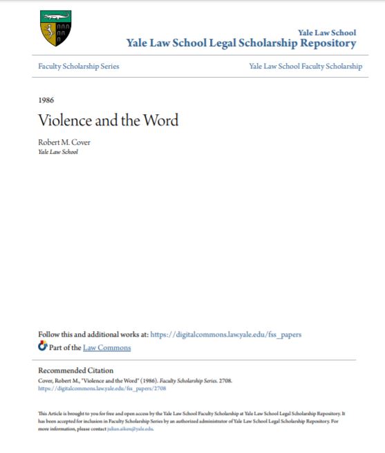 Violence and the Word (Unknown Binding)