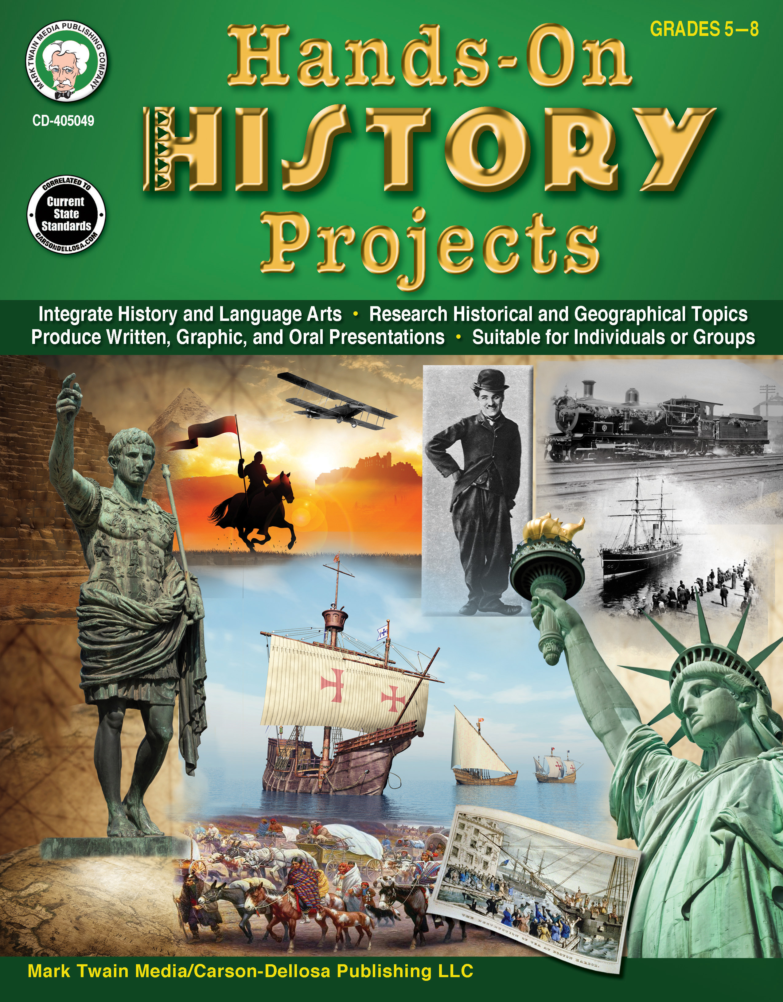 Mark Twain Hands-on Projects History Workbook, Activities Covering Historical Topics, Language Arts, and More for Grades 5 and Up, Classroom or Homeschool Curriculum