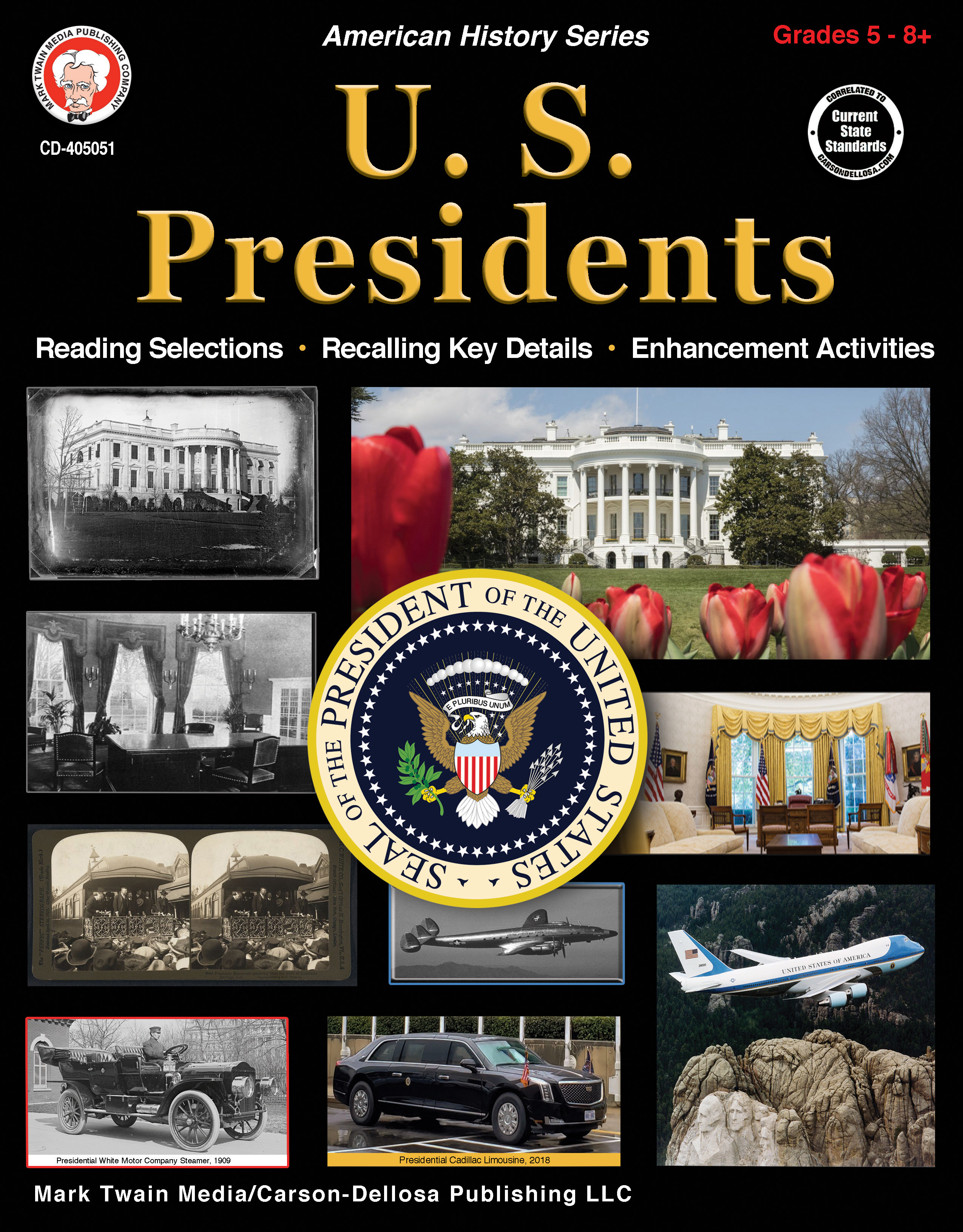 Mark Twain American Presidents Social Studies Workbook, American History Books for Grades 5 and Up With Presidential Biographies, Classroom or Homeschool Curriculum