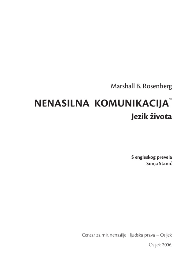 Nenasilna komunikacija, jezik života