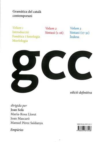 Gramàtica del Català Contemporani, I, II, III