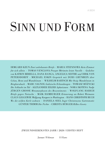 Sinn und Form Januar/Februar 2020