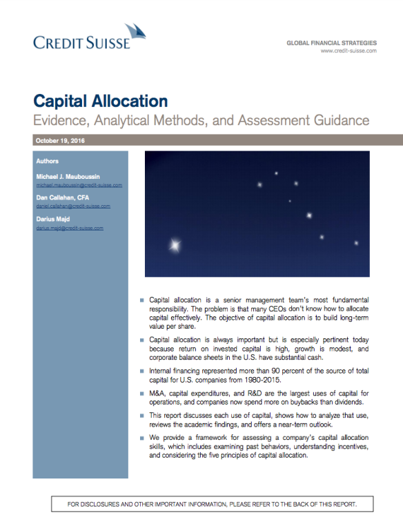 Capital Allocation Evidence, Analytical Methods, and Assessment Guidance