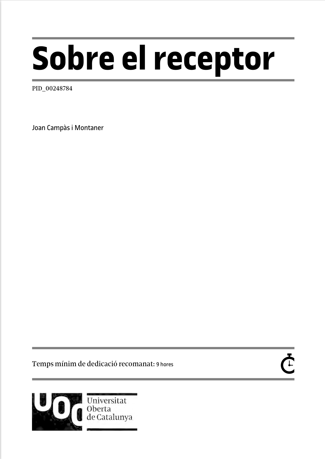 Sobre el receptor (ebook)
