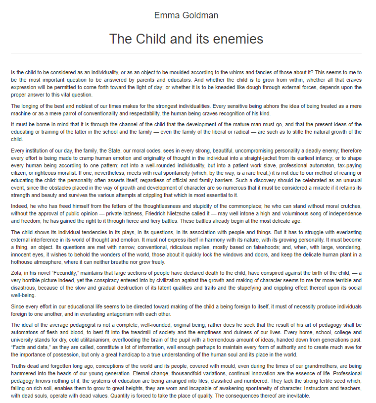The Child and Its Enemies