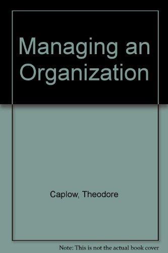 Managing an Organization (Hardcover)