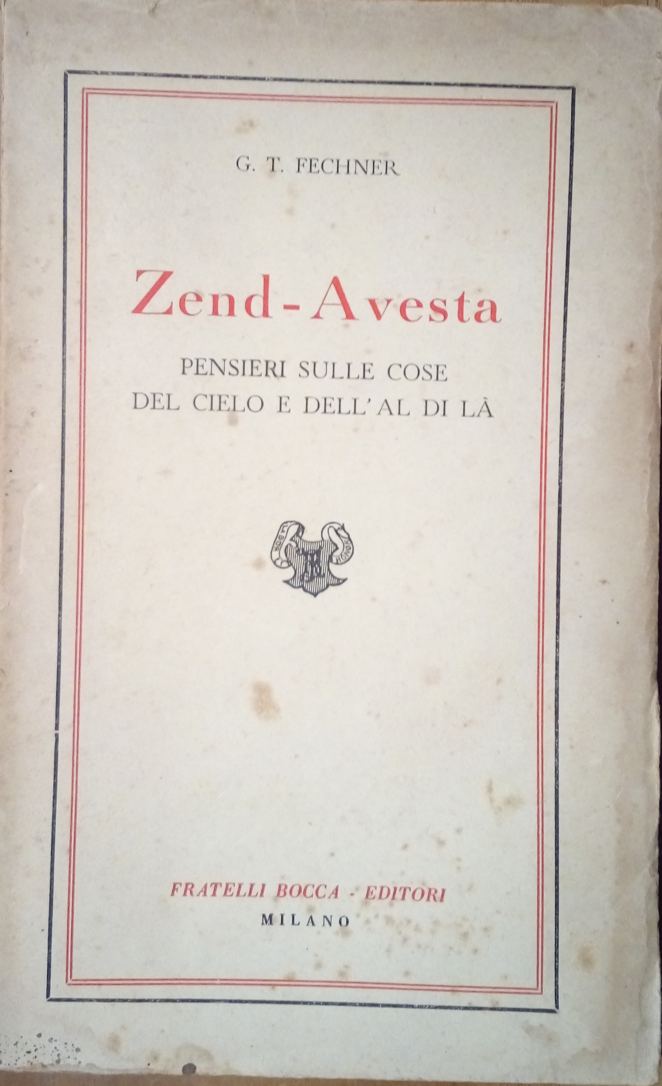Zend-Avesta. Pensieri sulle cose del cielo e dell'al di là (Paperback)
